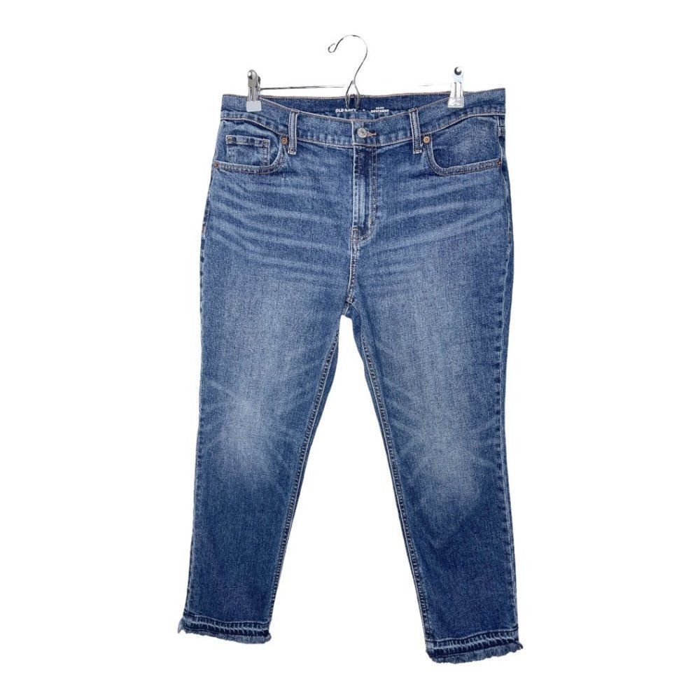 OLD NAVY Mid Rise Boyfriend Straight Cut Off Jeans 